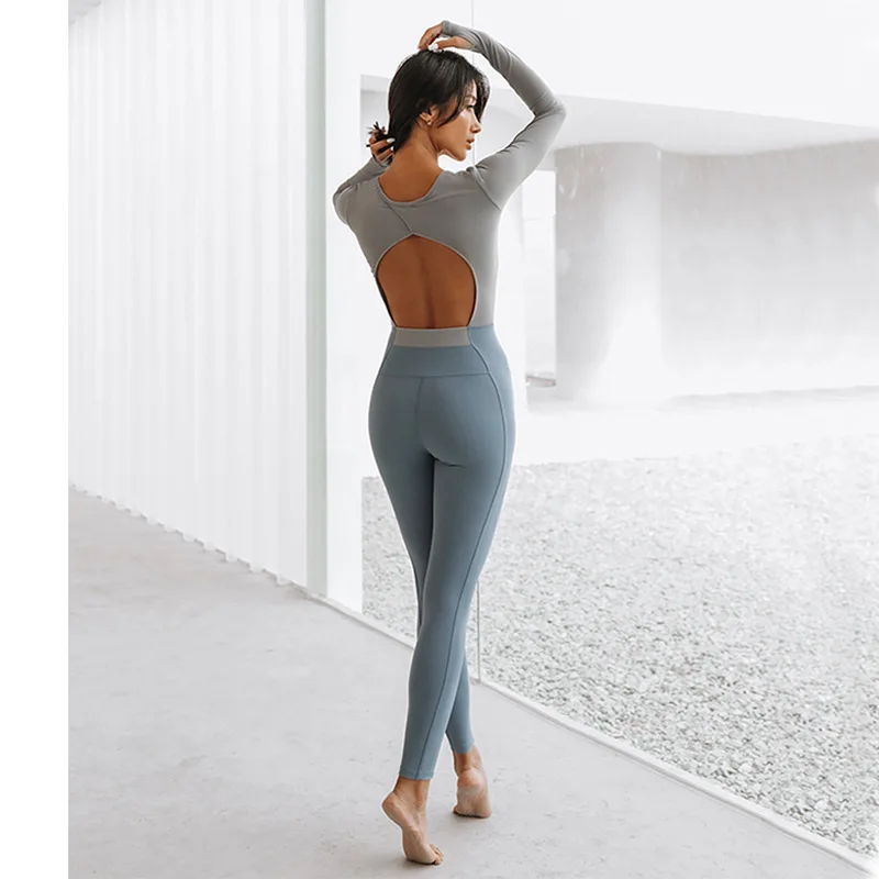 Hollow Out Yoga Jumpsuit Leggings Women One-pieces Sportswear Gym Tracksuit Set Workout Clothes Jogging Pants Female