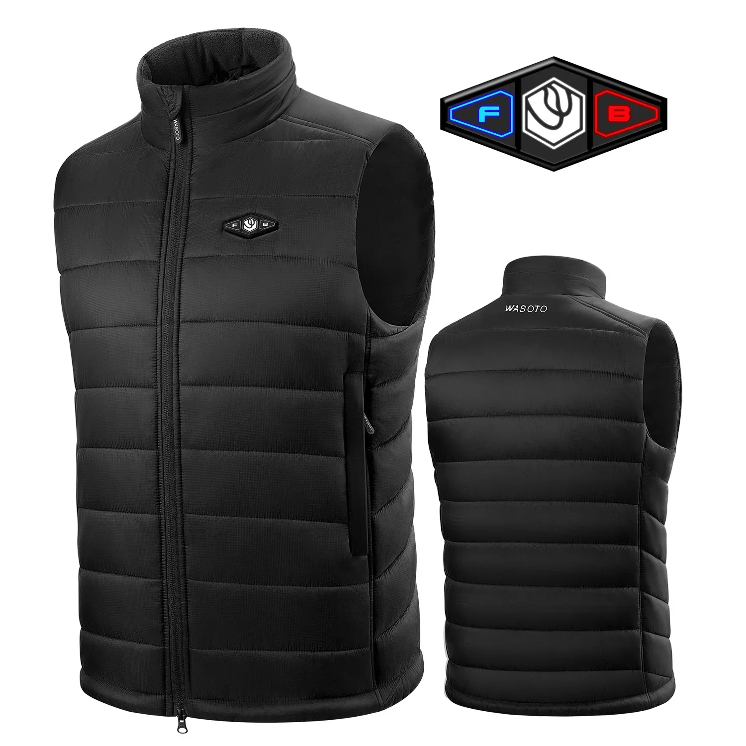 Lightweight Formal Polyester/Cotton Waterproof Breathable Windproof Heated Vest for Men 16000mah Battery Winter Zipper Button