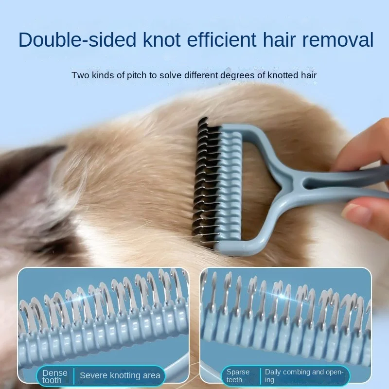 New Pet Hair Removal Comb Cat Dog Brush Pet Hair Grooming Tool Cat brush Cat Fur Knot Cutter Double sided Stainless Brush Pet