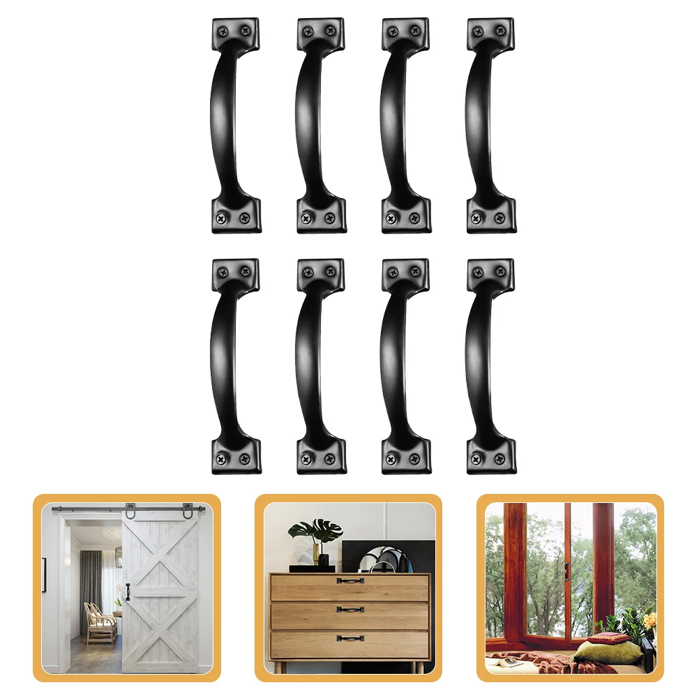 6 Pcs Door Handle Pull Bow Black Dresser Gate for Closet Handles Wooden Drawer Pulls