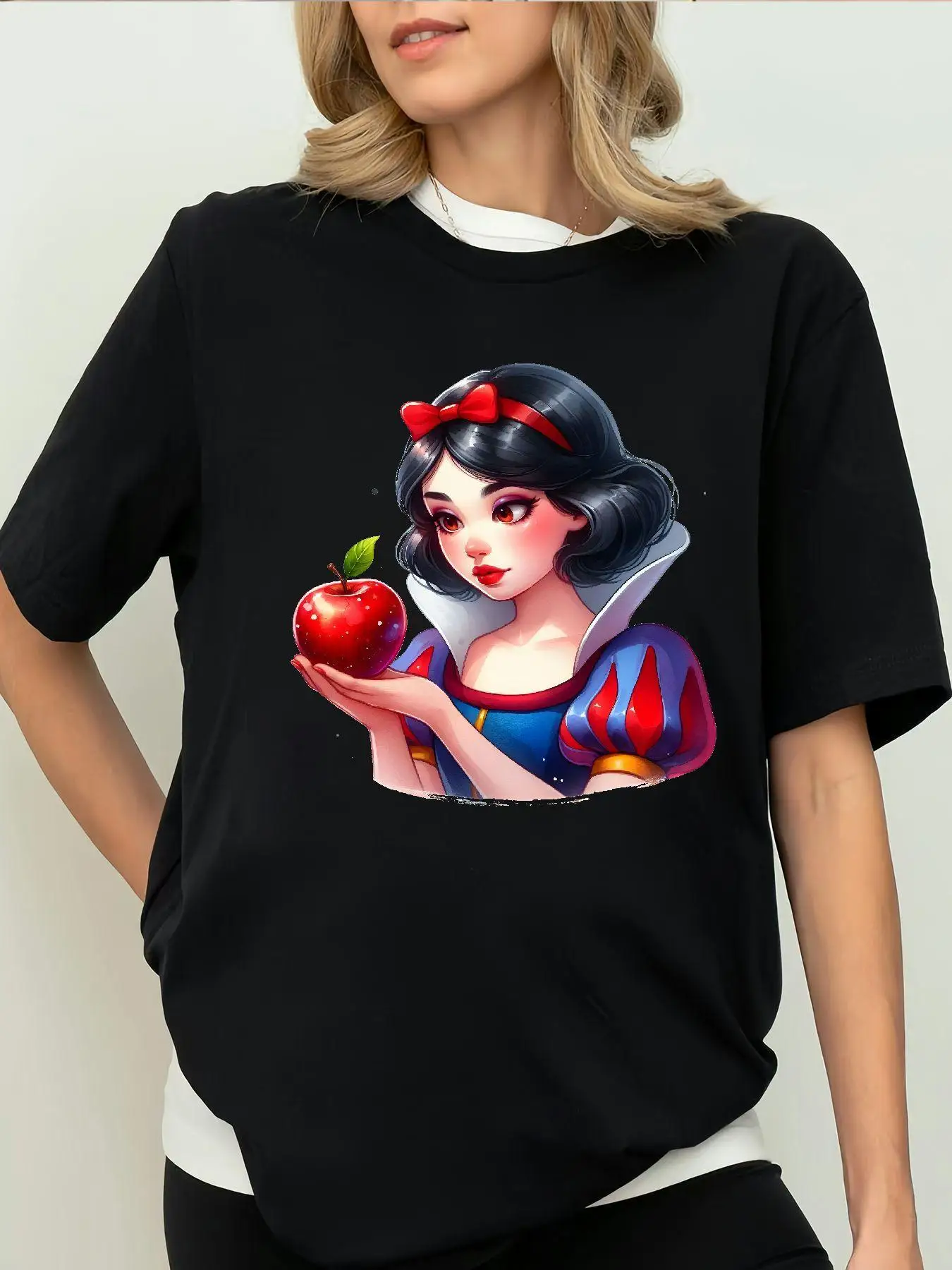 

plus size summer T-shirt Snow White,, Fashion Breathable Casual Top