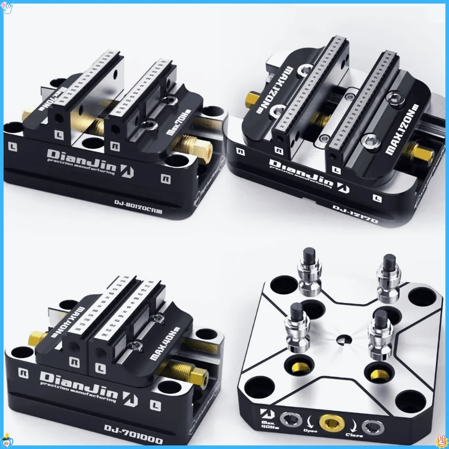 

ZHANG 4-5 Axis Fixture Self-centering Vise Positive Paired with Zero Point Quick Change Four Axis L-block Bridge Board