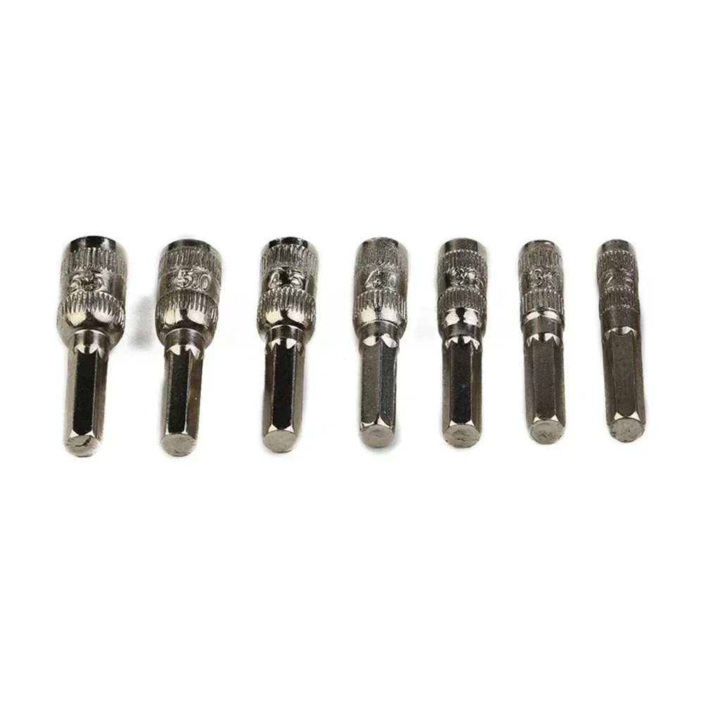 Brand New High Quality Hex Socket Hex Shank Driver Silver 6 Point 7Pcs/Set H4(3/25") Hand Tools Hexagonal Shank