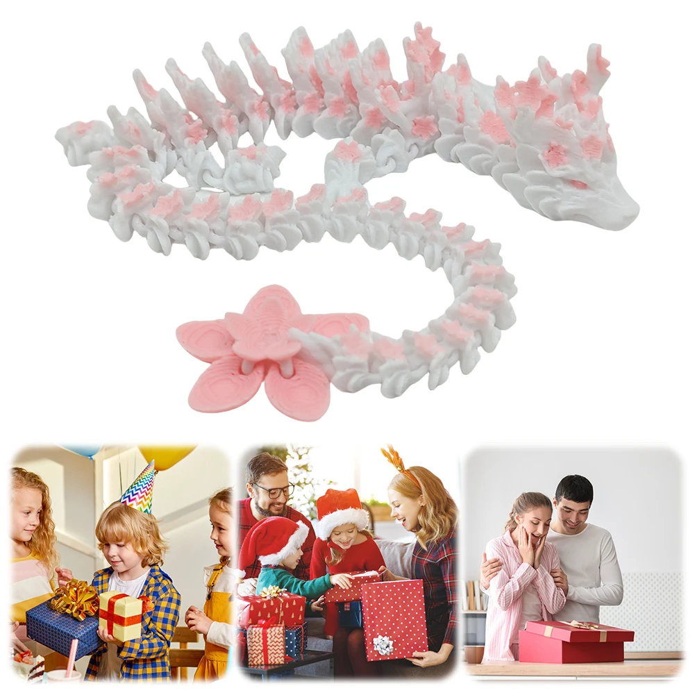 

3D Printed Dragon Articulated Dragon Fidget Toy Flexible Joints Dragon Figurine Executive Desk Toys Home Office Decor