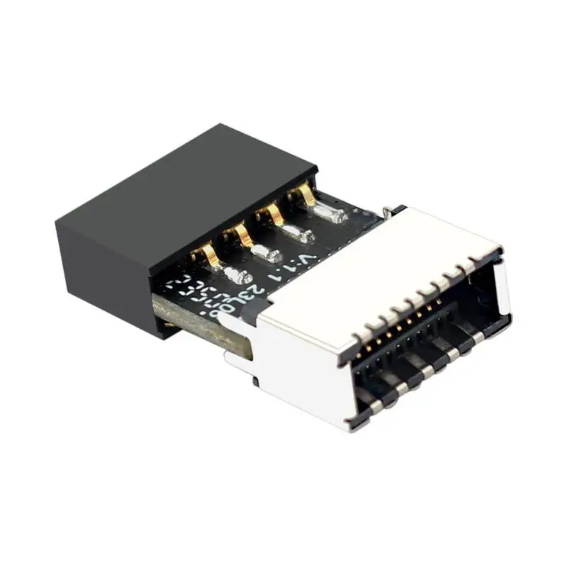 1Pcs TYPE-C Socket 9-Pin USB 2.0 Extender Card Motherboard USB2.0 9Pin To TYPE-E Female Adapter For OS/Windows Linux-F(x)