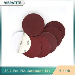 PSA Sanding Sheets Self Adhesive Sandpaper 6 Inch 150MM Dry Grinding Saning Disc 60 to 2000 Grits for Sanding Polishing 5/10Pcs