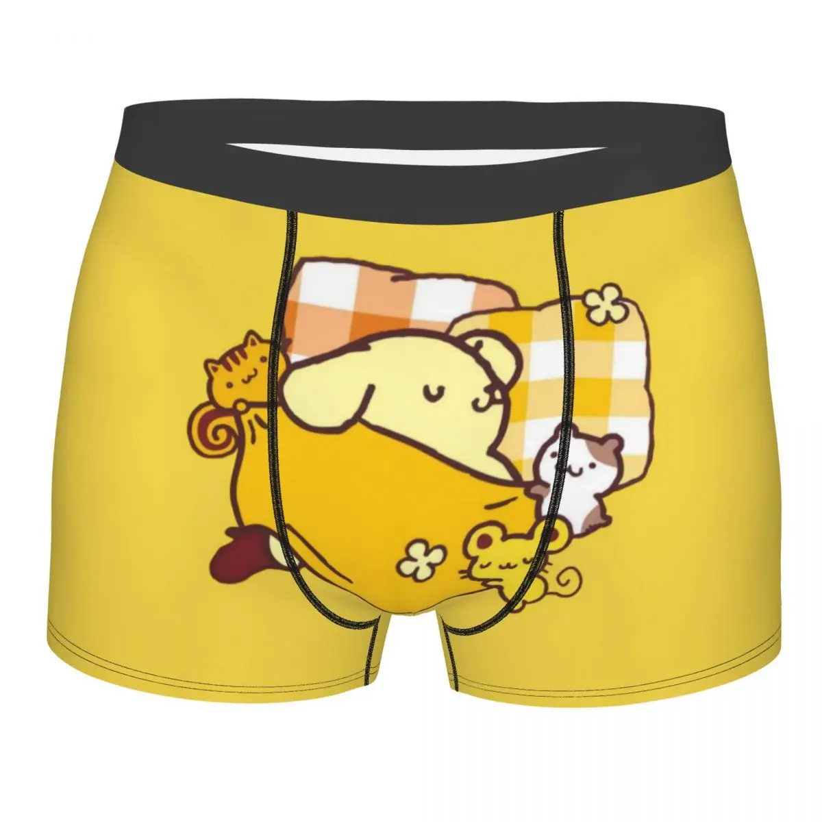 

Custom Cartoon Anime Pom Pom Purin Underwear Men Breathable Boxer Briefs Shorts Panties Soft Underpants For Homme