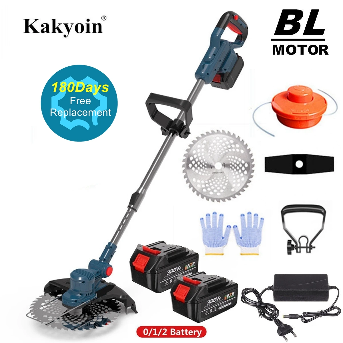 Brushless Electric Lawn Mower Cordless Grass Trimmer Ramos Arbusto Cortador de Poda Ferramentas de Jardim Line Reel para Makita 18v Bateria
