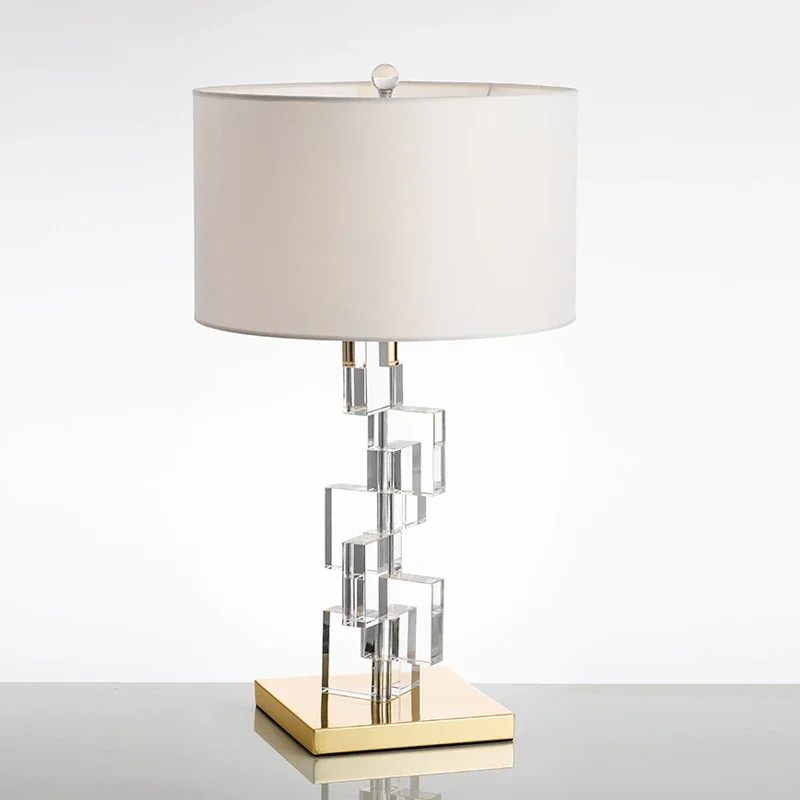 

Light Luxury Living Room Table Lamp Creative Transparent Crystal Simplicity Table Lamp Bedroom Bedside led desk lamp