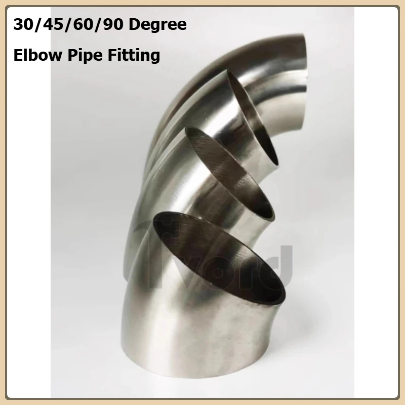 

19/25/32/38/45/51/57/63/76/89/102/108MM 304 Stainless Steel Sanitary Weld 30/45/60/90 Degree Elbow Pipe Fitting