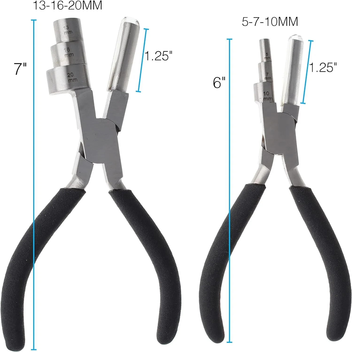 3 in 1 Bail Making Pliers, 5mm to 20mm Wire Bending Pliers Non-slip Comfort Grip Handle for Jewelry Making, Loops, Jump Ring