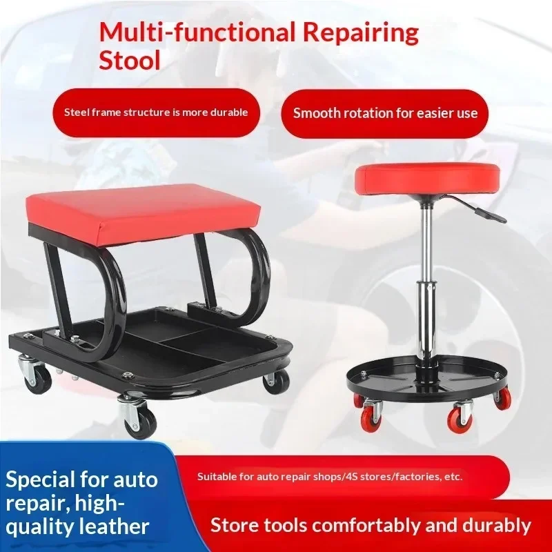 Heavy Duty Adjustable Rolling Garage Tool Tray Car Mechanic Creeper with 3 Inch Foam Low Profile Protable Car Repair Gear Headre