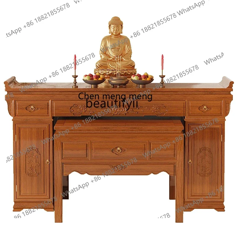D178  Solid wood table for household incense case Buddha table, large living room for Taiwan Zhongtang strip case Buddha Taiwan