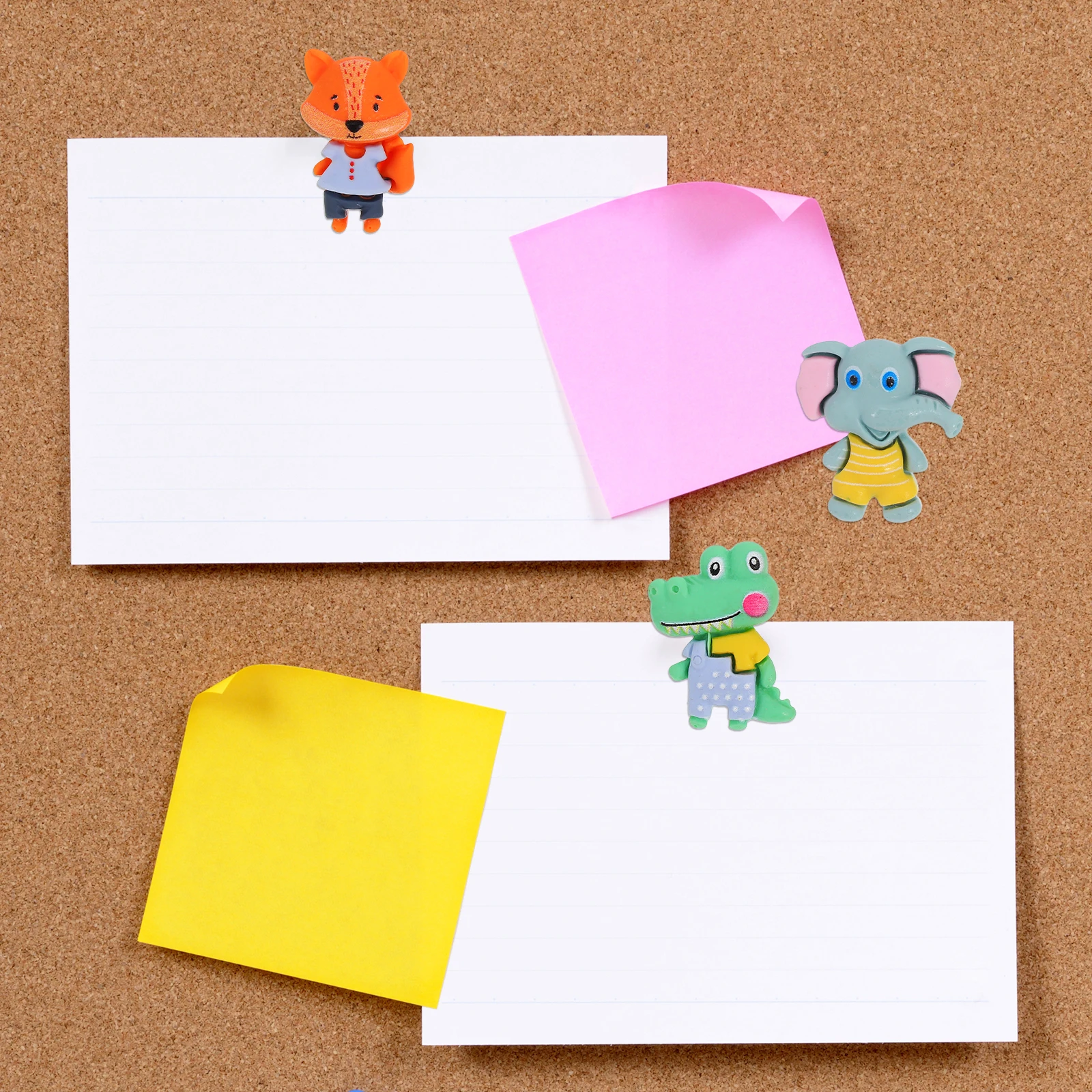 

15pcs Animal Thumb Tacks Cute Pins for Cork Board Decorative Push Pin Set Colorful Office Wall Bulletin Fox Easy