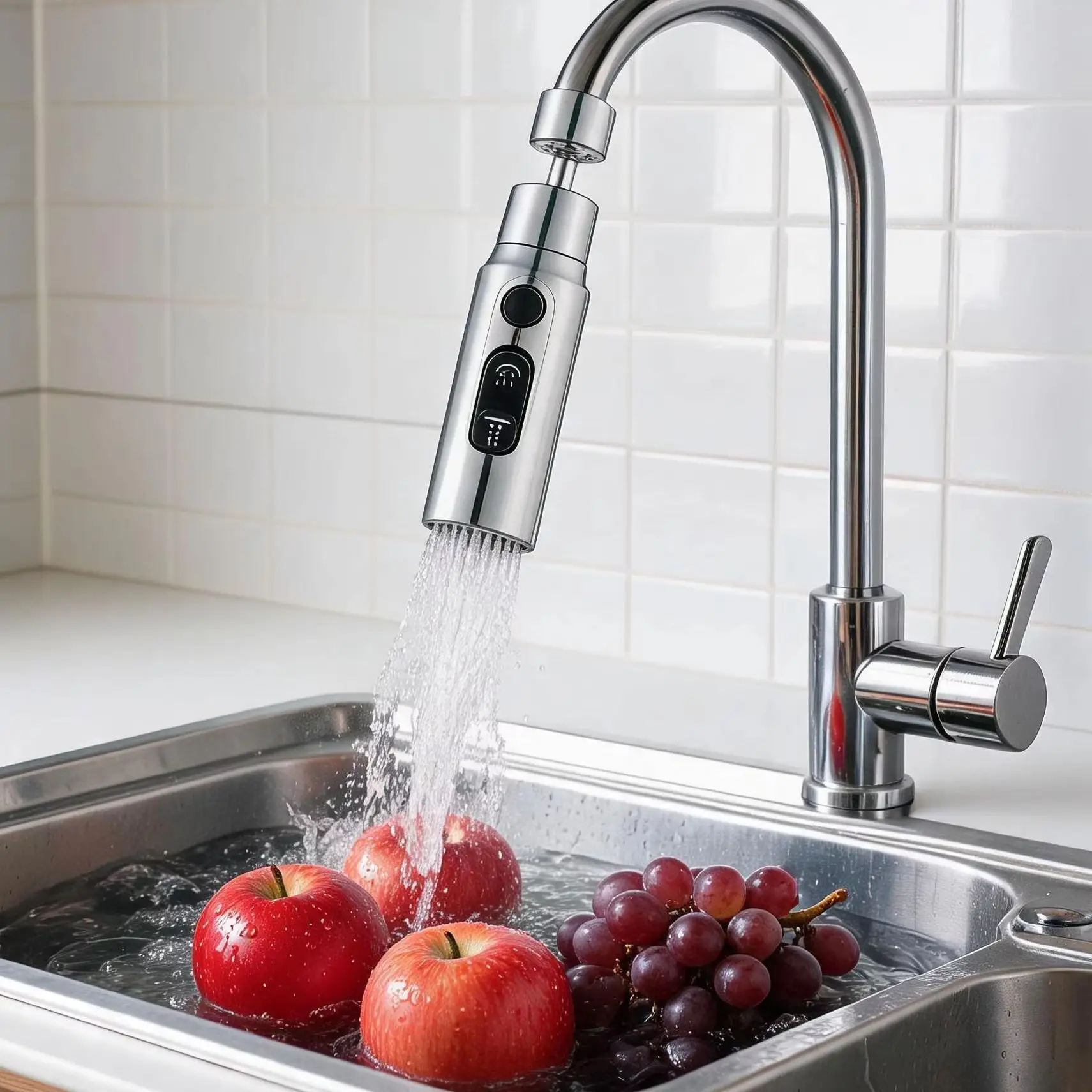 3 In 1 Kitchen Faucet Aerator 360° Rotate Universal Faucet Extender Anti-Splash Booster Sprayer Tap Bubbler Nozzle Sink Water Ta