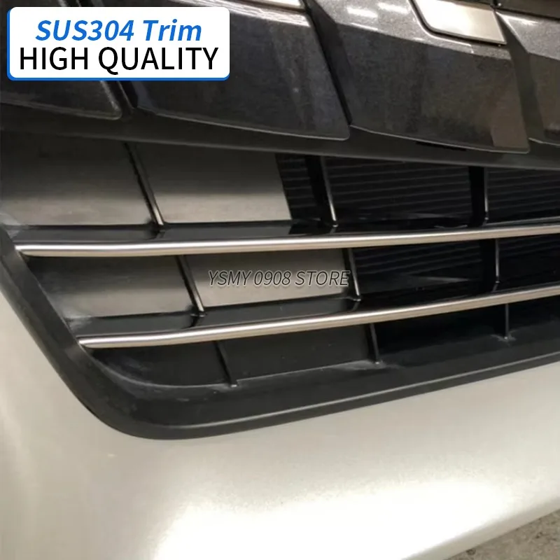 

2 PCS Stainless Steel Car Exterior Accessories Front Bumper Grille Garnish Trim for Toyota Alphard 40 2023 2024