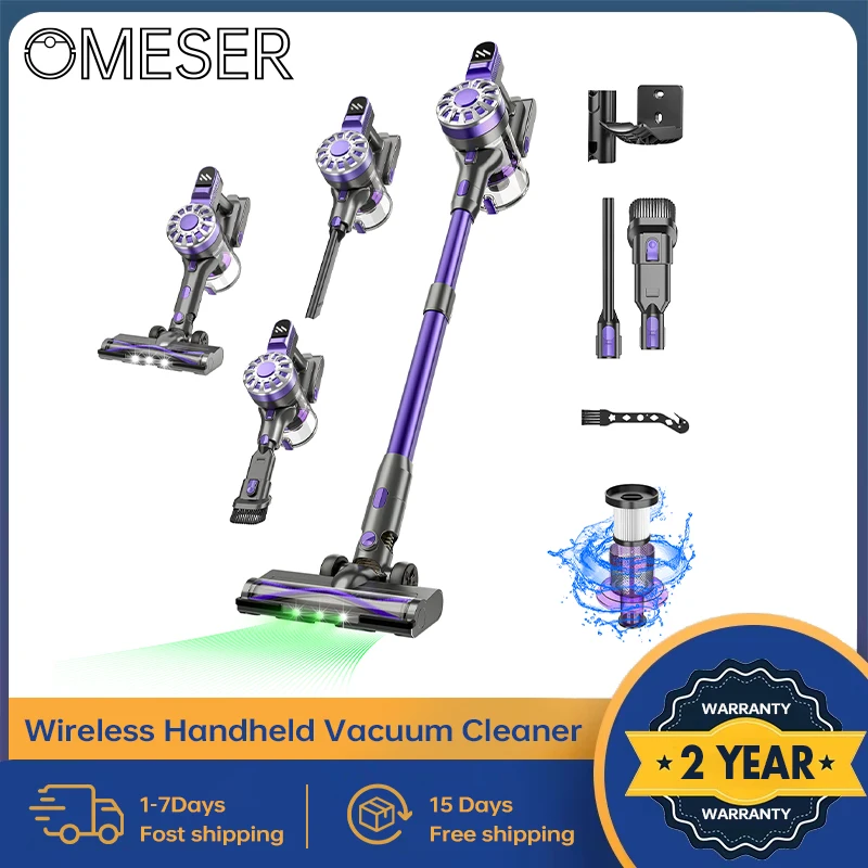 OMESER V07 100000PA Wireless Handheld Vacuum Cleaner Cordless Handheld Chargeable Auto For Home & Car & Pet Mini Vacuum Cleaner