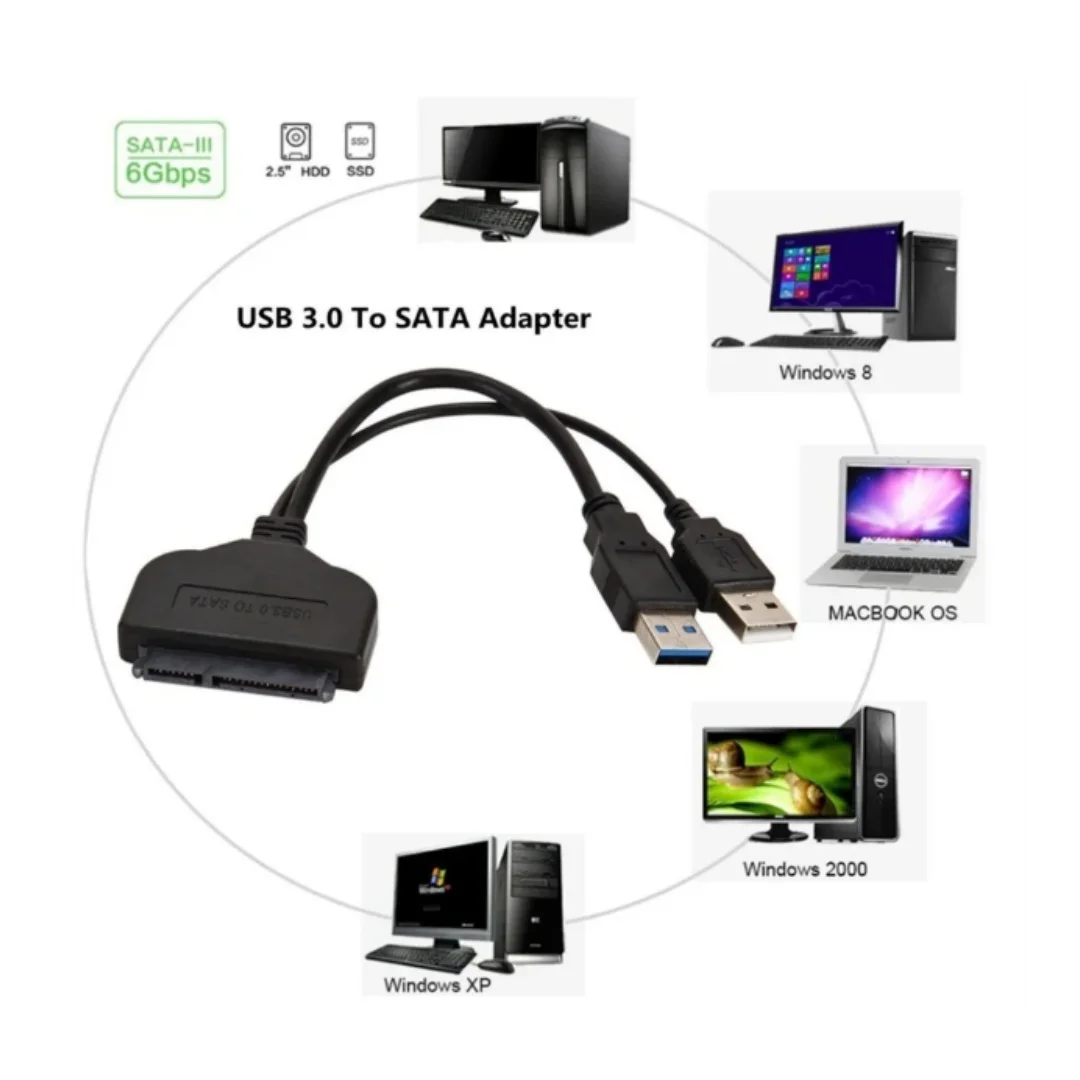 USB to SATA 3 Cable  USB 3.0 Adapter Cable Connector Support 2.5 Inch SSD HDD Hard Drive for Computer