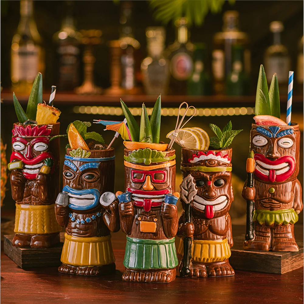 Wine Beer Cocktail - Ceramic Tiki Mug, Hawaiian Tropical Cocktail