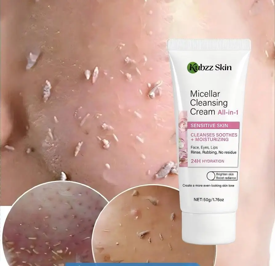 Micellar Cleansing Cream 50G——Niacinamide, Hyaluronic Acid, Collagen Formula, Deep Cleansing, Gentle Cleansing, Soothing and Moisturizing in One, Smooths Skin, Suitable for Face, Eyes and Lips, Can Be Used for Sensitive Skin, Unisex Daily Cleansing