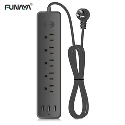 US Power Strip Sockets 4/5 Outlets with 3 Us Quick Charging Socket Lightning Protection Overload Protection 10A 110/220V Socket