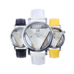 Hot Selling Explosion Models Retro Triangle Hollow Watch Simple Casual Belt Watch Men And Women Students Quartz Watch