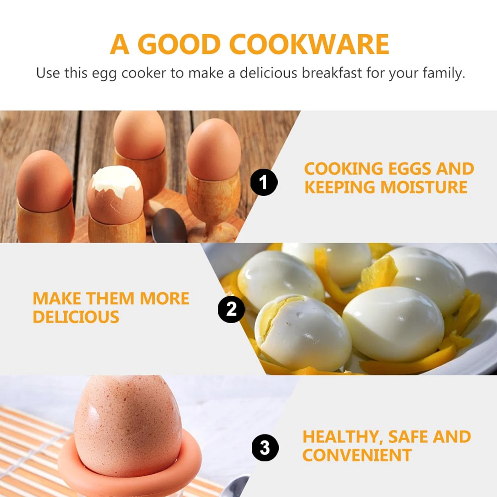 

7pcs Egg Cooker Cups Food Grade Non-Stick Steamer For Home Kitchen Cooking Tool Boiled Container Poacher Heating Cup