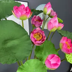 SunMade 고품질 연꽃 실크 인공 꽃 연꽃 씨 포드, 홈 웨딩 정원 장식 식물, 인공 가짜 식물