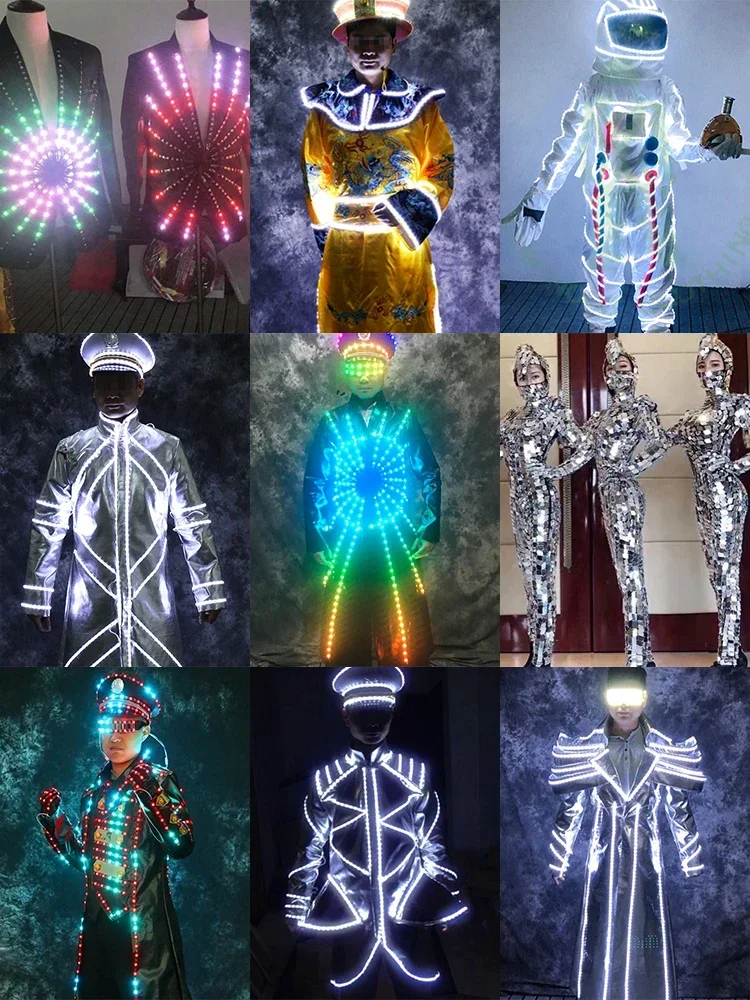 

Светодиодная барная светящаяся одежда, креативная винная одежда, реквизит для ночного выступления, одежда для выступлений, зарядка сценической одежды