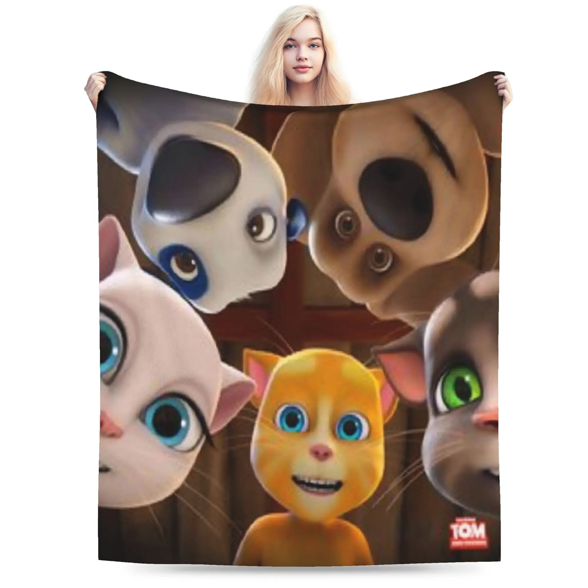 T-Talking T-Tom And F-Friends Blanket Flannel  Cozy Super Soft Throw Blankets for Bedding Quilt