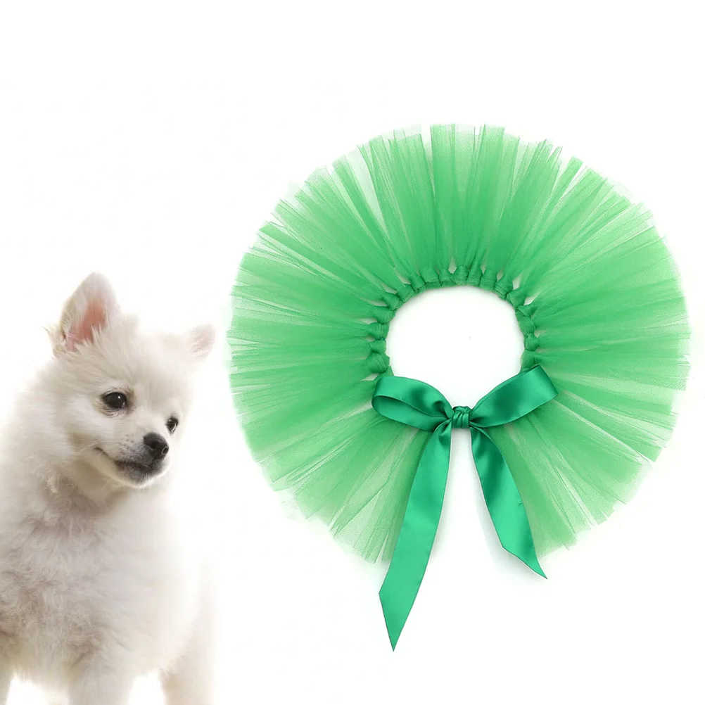 Saint Patrick's Day Gauze Pet Skirt Beautiful Pet Clothes Dog Dress Pet Supplies for Puppy Dog (Green)