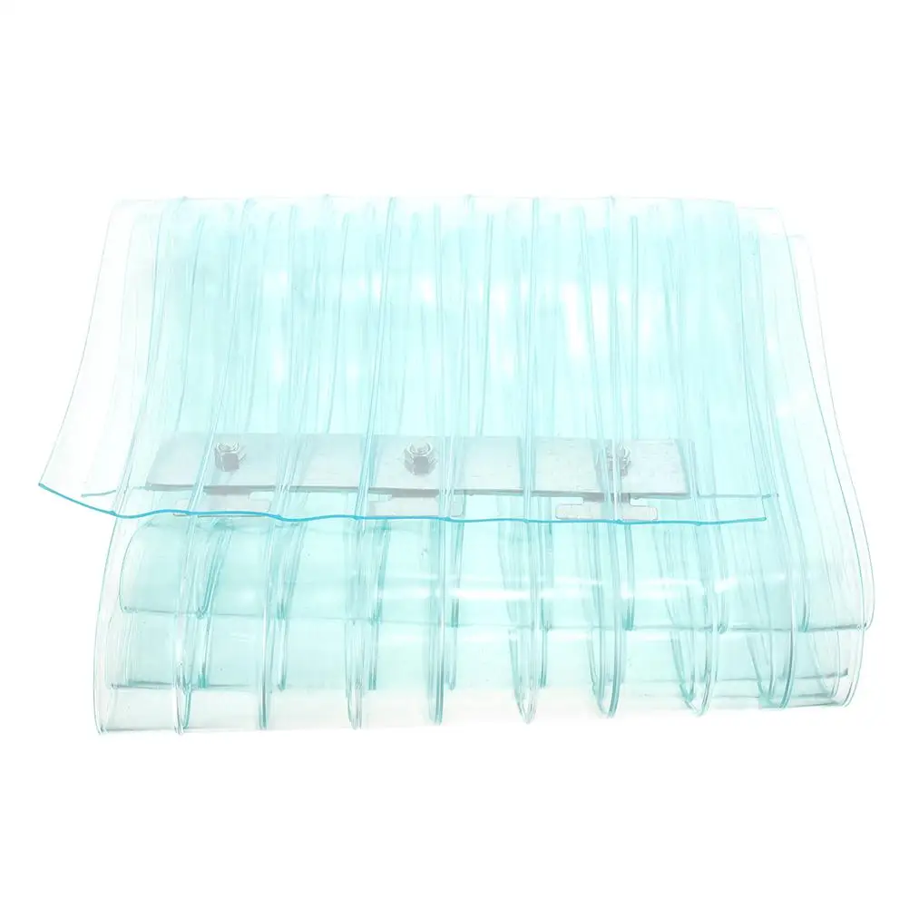 

PVC Door Partition Curtain 18cmx170cm Blue Striped Windproof Door Curtain Strip Curtains for Freezer Warehouse Garage