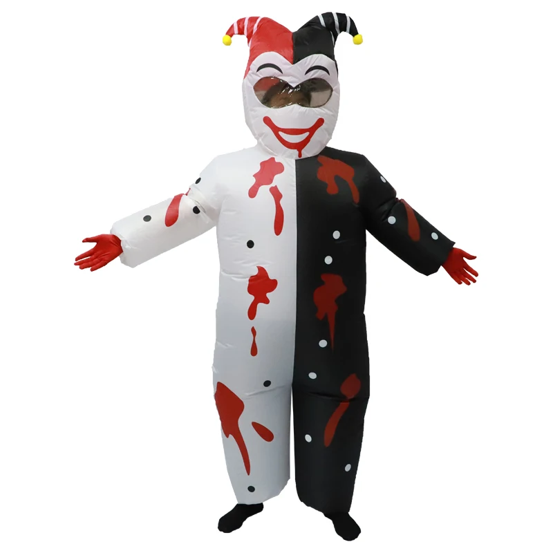 الكبار المهرجين الشريرة زي تأثيري موضوع حفلة كامل الجسم انفجار حفلة شخصية فستان الهالوين