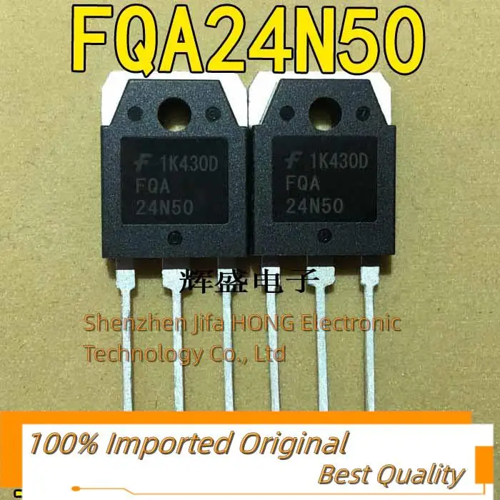 

10PCS/Lot FQA24N50 24N50 MOSFET 24A 500V FQA24N50C TO-3P Imported Original Best Quality