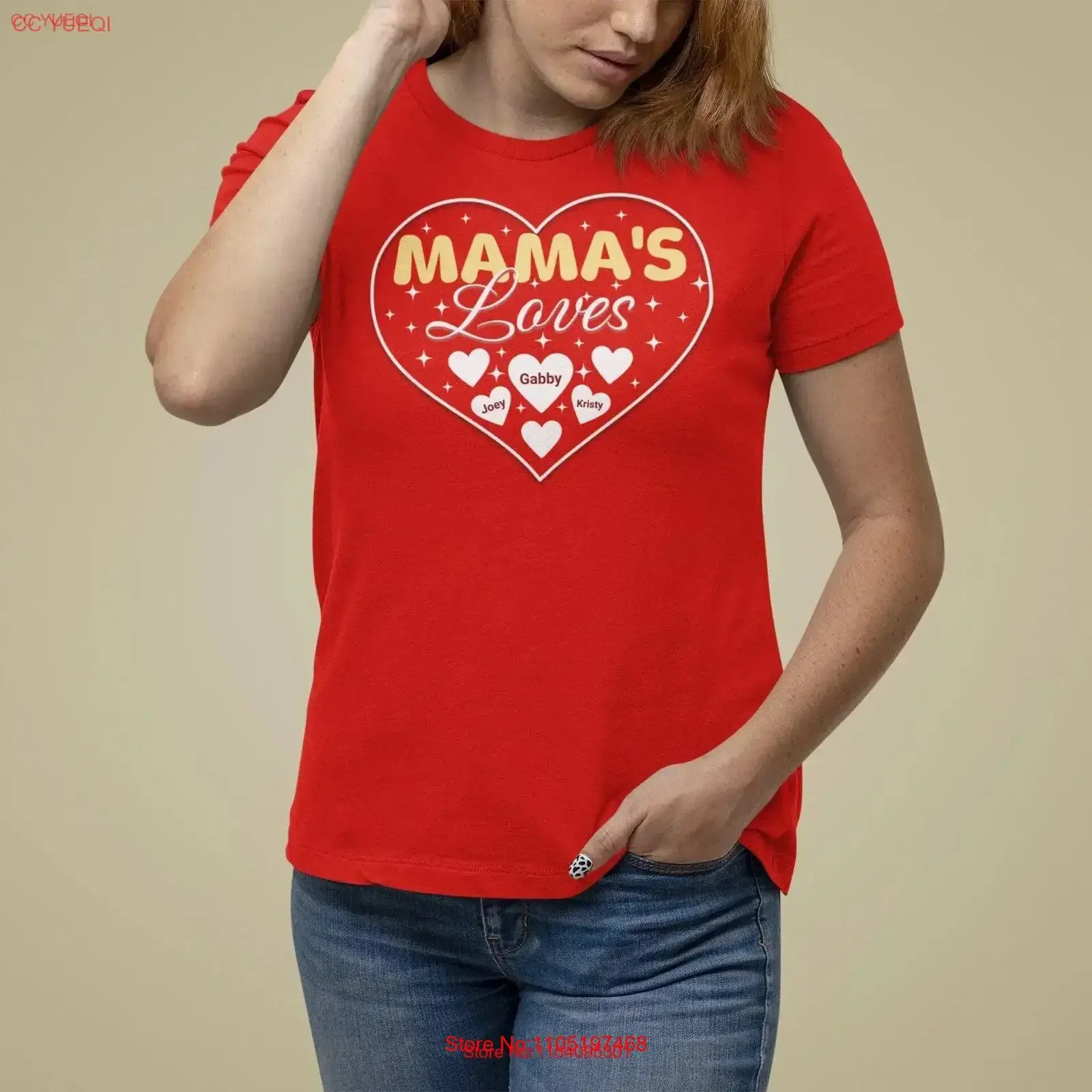 

Valentine's Mama's Loves T Shirt Day V for Mom Cute Plus Sizes vintage Washed Stretched homme designer clothes Stylish graphic