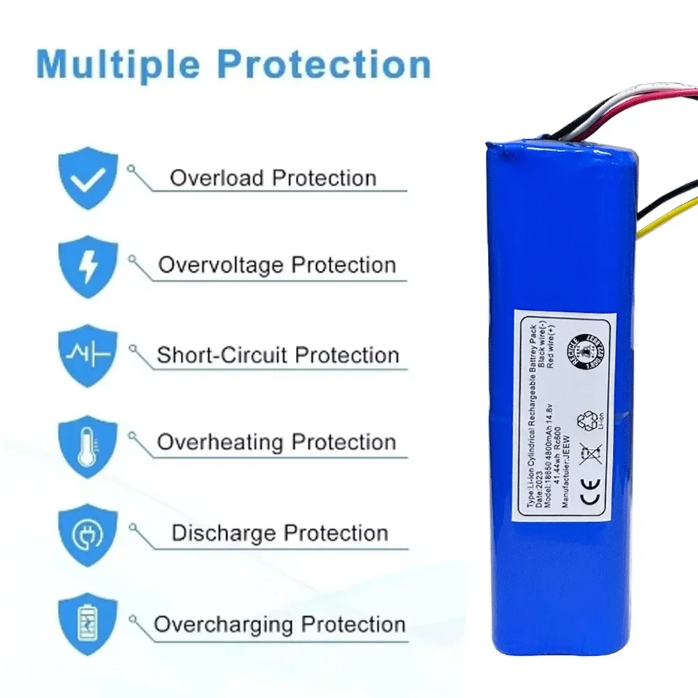 14.8V 4800Mah Lithium-Ion Batterij, Geschikt Voor Cecotec Conga 4090 5090 3090 1690 1890 2090 Robot Stofzuiger Batterij