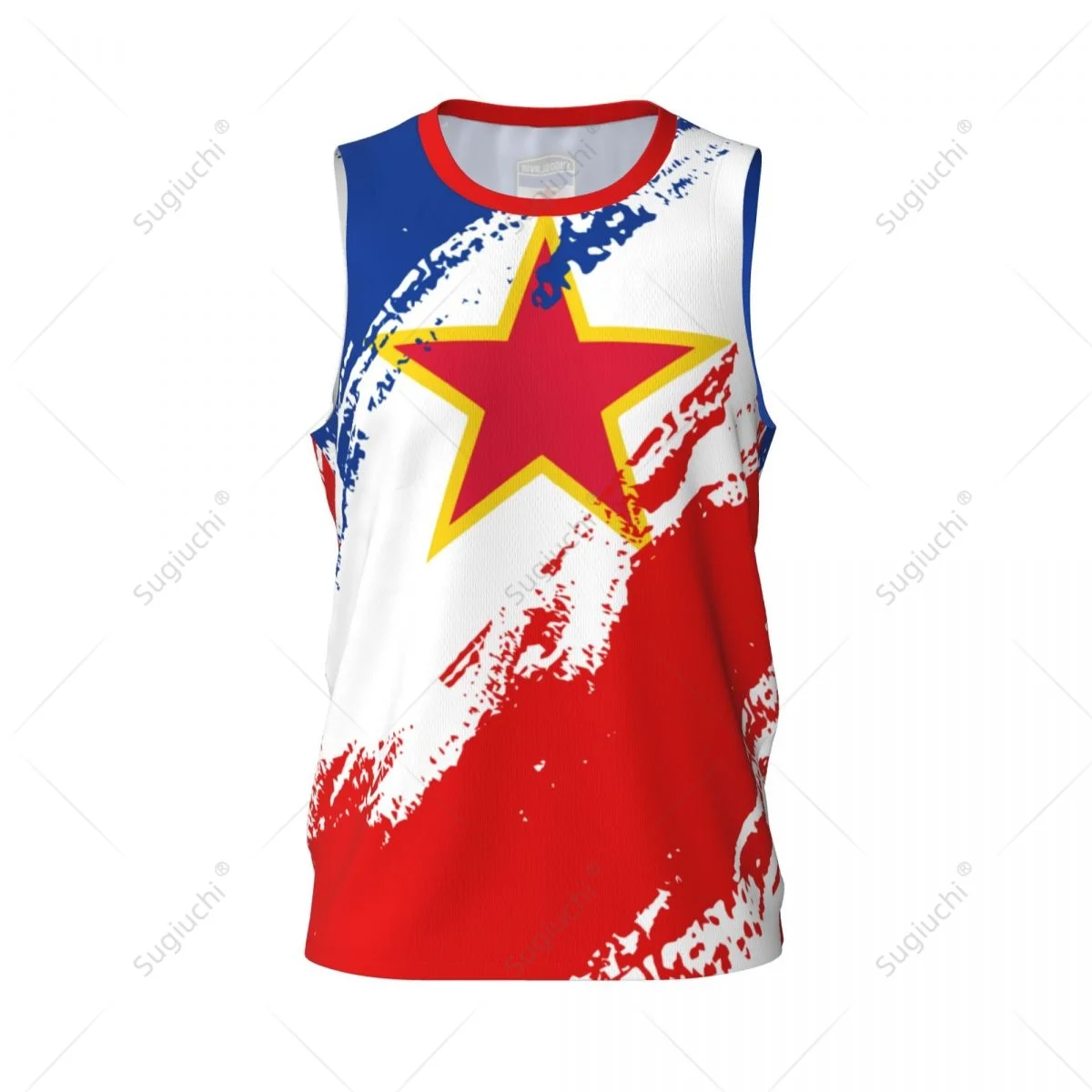 Men Basketball Sports Yugoslavia Flag Running Fitness Multifunction Jersey Sleeveless shirt Custom Name Nunber Exclusive