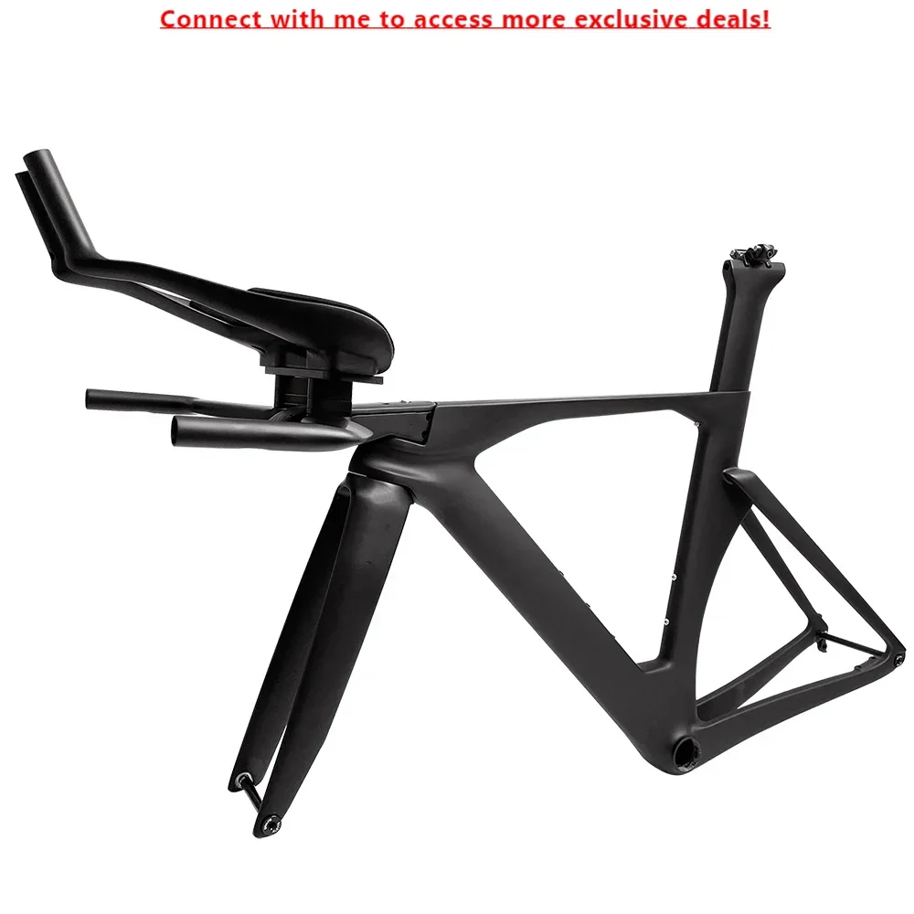 

Full Carbon T1100 TT Frame DI2 Racing Triathlon Bike Frameset Disc Brake BB386 Time Trial Bicycle Frame 700x28C With End Bar