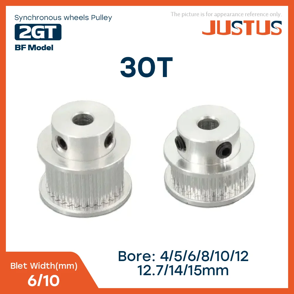 

GT2 Timing Pulley 2GT 30 Tooth Teeth Bore 4/5/6/6.35/8/10/12/12.7/14/15mm Synchronous Wheels Width 6/10/mm Belt 3D Printer Parts