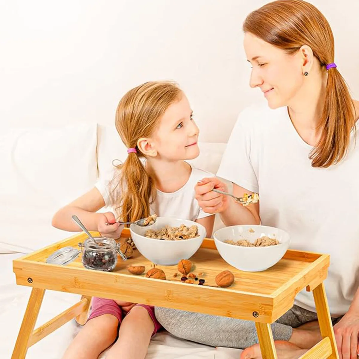 Nanzhu Bed Mini Laptop Computer Table Foldable Lazy Study Small Fresh Wooden Computer Table