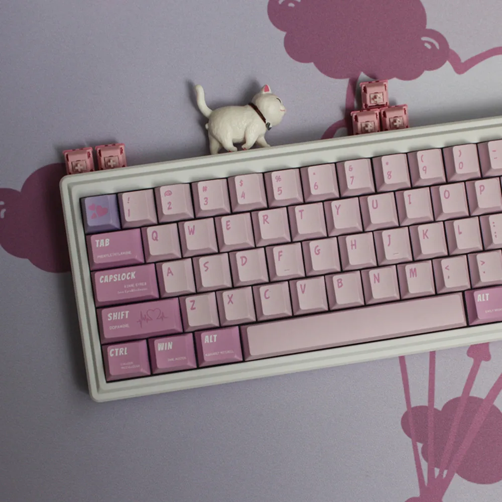 

Romantic Crush Keycap Cherry Profile DYE Sublimation Original Design 138 keys ISO Enter For GH60 GK61 GK64 68 75 82 84 980 104