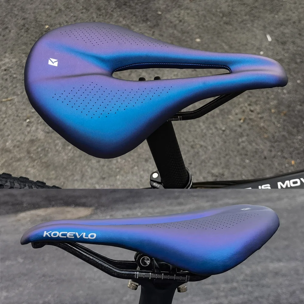 

Kocevlo Saddle Road Bike Cushion Gradient MTB Seat Bicycle Ultra-light Comfortable Waterproof Leather