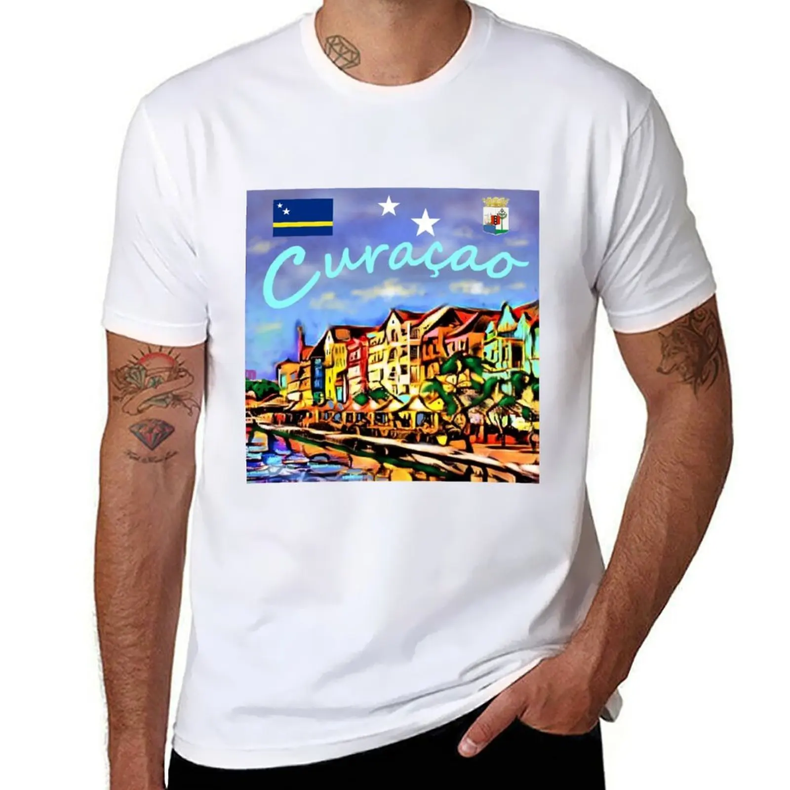 

Curacao T-Shirt man pack cotton shirt Poster t shirts man t Travel for designer