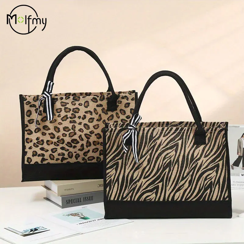

Women's Handbag Large Capacity Single Shoulder Tote Bag Leopard Print Travel Handbag Fashionable Shopping Bag Men's Business Bag