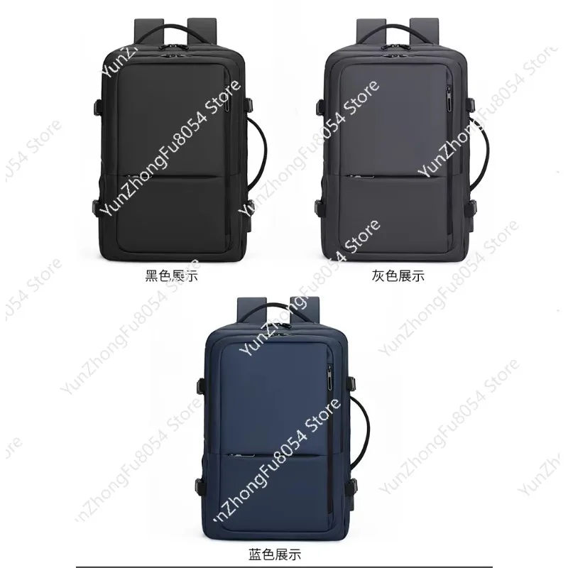 Waterproof Pu Extended Design Custom Logo Usb Port Business Travel 15.6 Large Capacity Laptop Bag Men's Backpack view 6