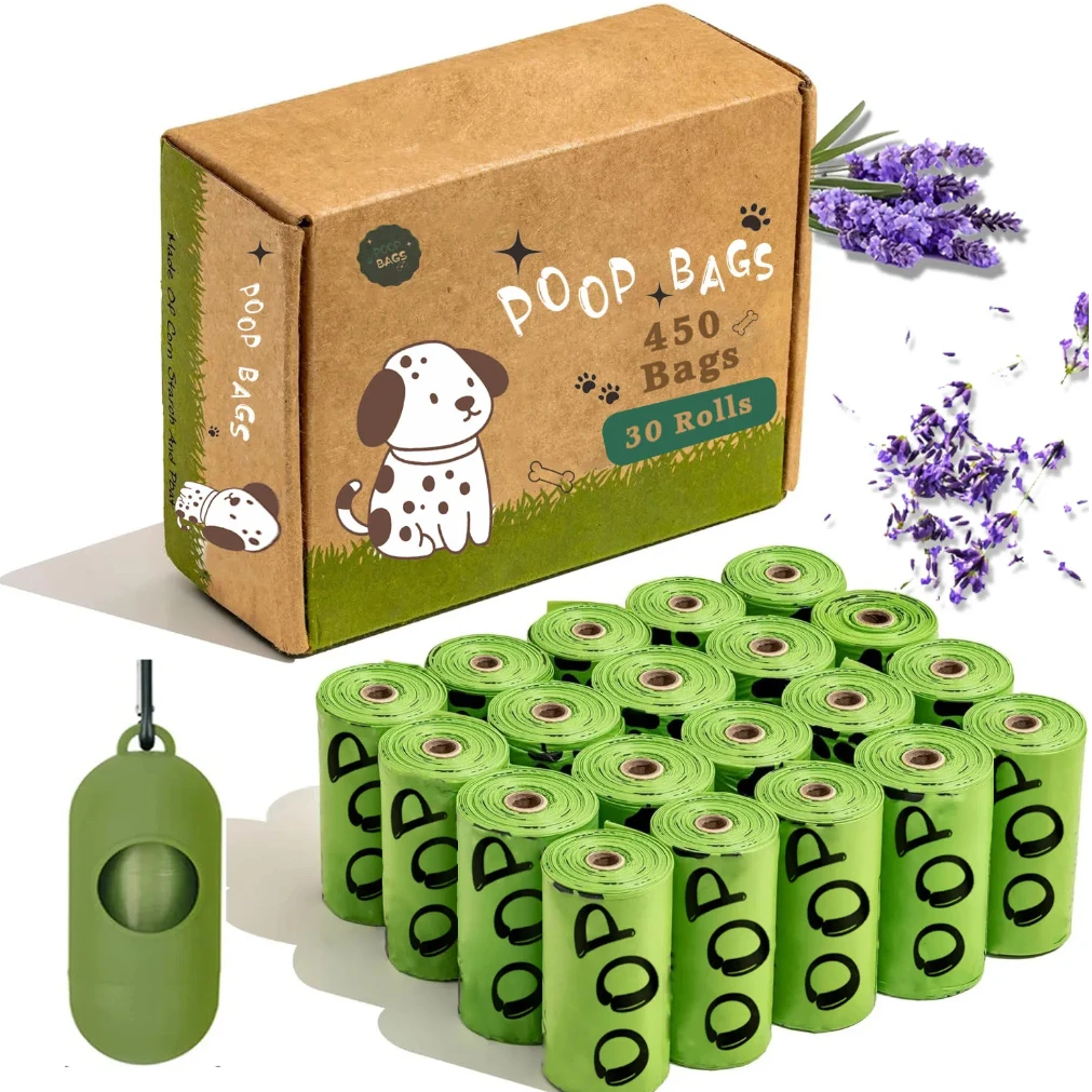 

EPI Biodegradable Dog Poop Bags Lavender Scented Pet Poop Bags With Holder Extra Thick Leakproof Dog Poop Bags With Dispenser