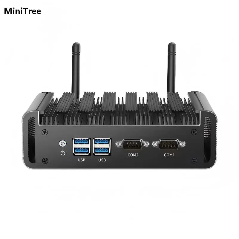 Fanless Mini PC Core i5-4200U 5200U i7-4500U 5500U 2x RS232 COM Dual Lan HD VGA Windows Linux Micro Desktop Office Computer Wifi