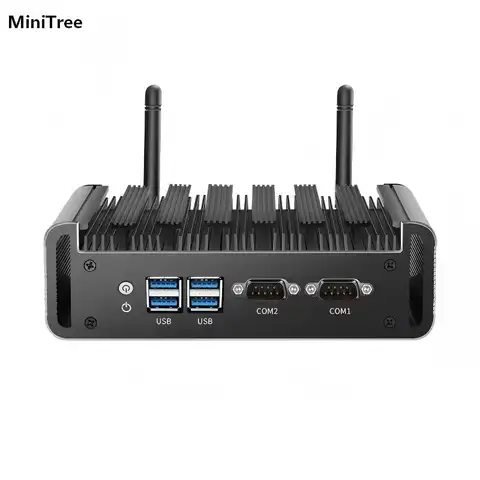 Fanless Mini PC Core i5-4200U 5200U i7-4500U 5500U 2x RS232 COM Dual Lan HD VGA Windows Linux Micro Desktop Office Computer Wifi