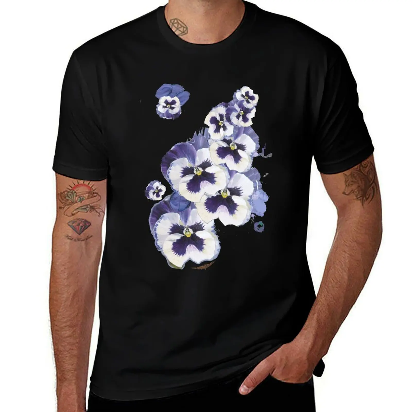 

t T-Shirt for shirt luxury cotton black plain t shirts with Blue violet man t-shirt prints package man