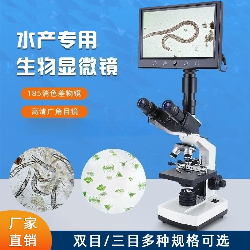 Biological microscope, portable display screen student science mite screen portable